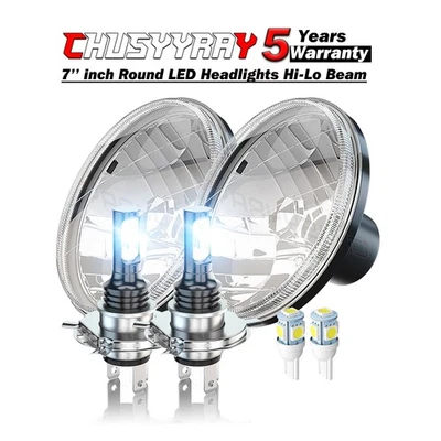 Farol de LED redondo Hi-Lo de 7 polegadas para Wrangler JK LJ TJ Chevy C10 C20 - Imagem 1 de 4