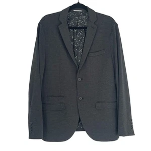 Selected Homme Men's Dark Gray Textured Notched Lapel Blazer Jacket Size 42 - Picture 1 of 11