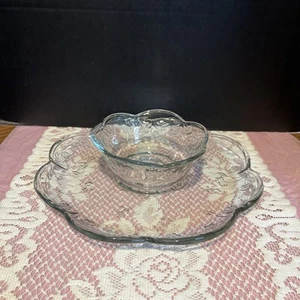 ANCHOR HOCKING SAVANNAH CHIP AND DIP SET NIB 12" Plate 6.25: Bowl - Picture 1 of 19