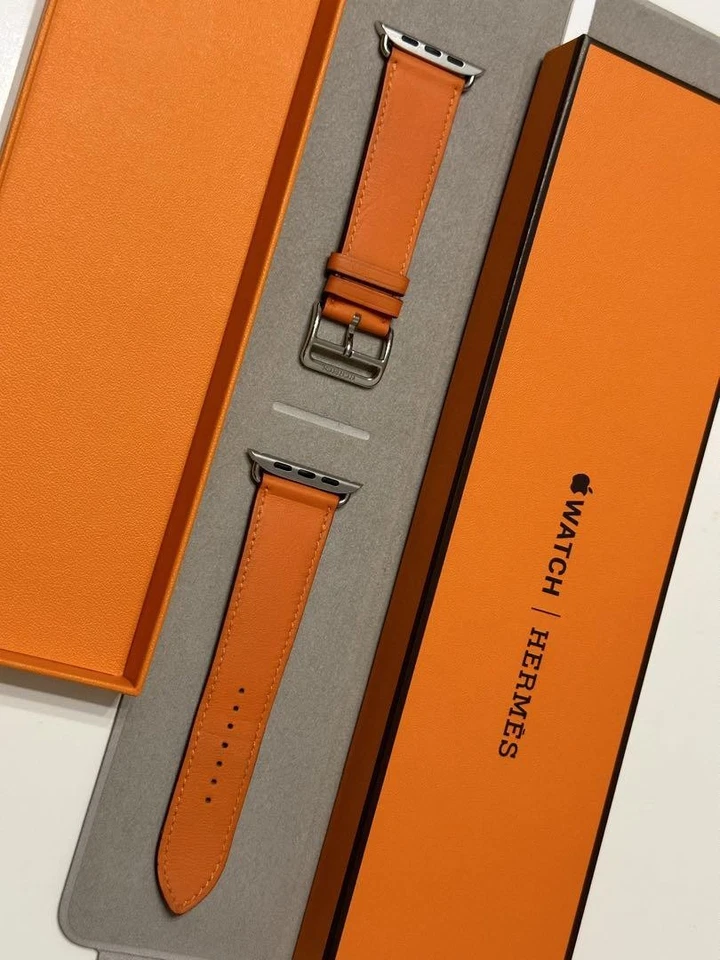 Apple Watch Hermès 45mm Correa Cuero Naranja Genuino - Excelente Estado Foto 1 de 4