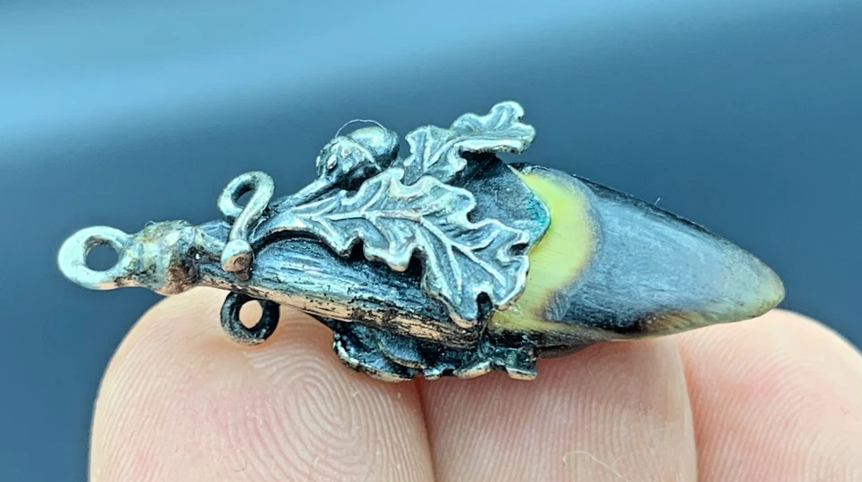 Victorian .835 Silver Watch Chain Fob Pendant Hunting Charivari Deer Hoof Claw - Image 1 of 4