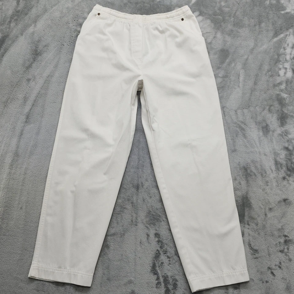 Pantalones Studio Works vintage años 90 para mujer 10P PETITE blancos bolsillos cónicos Foto 1 de 4