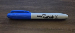 SUPER SHARPIE RARE BLUE PERMANENT MARKER Unused Brand New DISCONTINUED - Picture 1 of 1