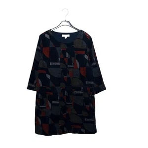Seasalt Navy Geometric Paper Cut Port Gaverne Needlecord Tunic - Size 12 - Picture 1 of 14