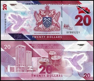 Trinidad & Tobago 20 Dollars, 2020, P-63, UNC Polymer - Picture 1 of 1