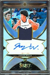 Camiseta deportiva de novato Panini Select Jaylen Wells (052/199) RC 2024-25 automática plateada Prizm - Imagen 1 de 2