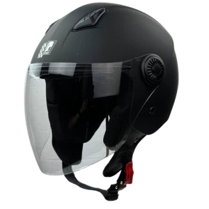 Römer RR10801 Jethelm Schwarz Matt mit langem Visier - Motorradhelm XS-XXL - Bild 1 von 6