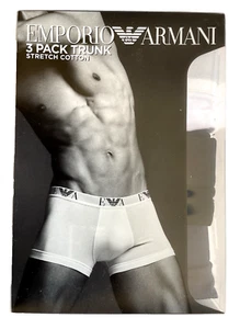 Emporio Armani Herren Boxershorts Unterwäsche 3x PACK GRÖßE M Weiß Schwarz Blau - Bild 1 von 14