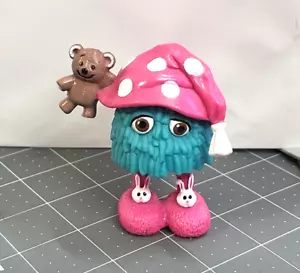 McDonalds 1989 Dress Up Fry Guys Happy Meal Toy Blue Teal Slippers Teddy Bear - Picture 1 of 4