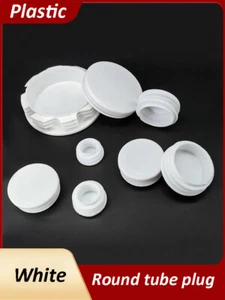 10PCS Round Plastic White Blanking End Cap Caps Tube Pipe Inserts Plug Bung - Picture 1 of 29