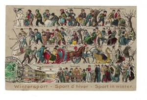 fantasy Switserland, Swiss winder Guggenheim, Winter sports - Rare embossed pc - Bild 1 von 2