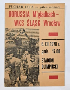 Orig. Programm Śląsk Wrocław Borussia Mönchengladbach Uefa Cup 1980 Fußball - Picture 1 of 4