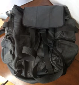 Carroll Leather Motorcycle Bike Travel Pack  Black Large Sissy Bar BAG - Picture 1 of 9