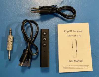 Wireless Audio Receiver with 3.5mm Jack Back Clip and Mic BT 5.0 - Image 1 of 4
