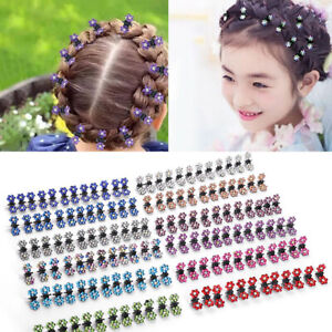 12Pcs Crystal Rhinestone Flower Mini Hair Claw Hairpins Hair Clip For Kids Girls