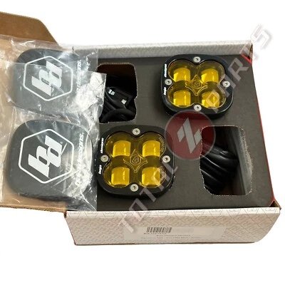 Baja Designs™ Squadron SAE J583 LED Amber Fog Lights Pair, Harness & Rock Guards - Image 1 of 4