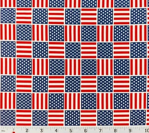 United States Vote Flags Patriotic Stars Stripes Cotton Fabric Red White Blue - Picture 1 of 1