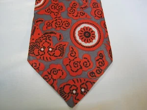 Montana red gray black white geometric Silk tie 57 x 3.5 Necktie 15824 - Picture 1 of 3