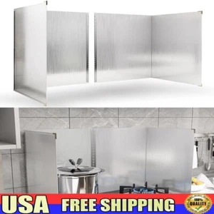 2 PCS Foldable Stove Grease Splatter Screens Kitchen Protector Stainless Steel - Picture 1 of 7