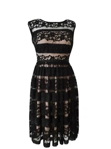 Coctailkleid Partykleid Kleid Spitzenkleid Glitzereffekte -Kleid  Gr.40 Schwarz - Bild 1 von 8