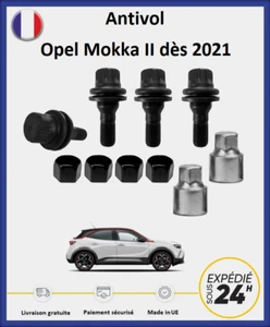 Ecrous antivol de roues noir Opel Mokka 2 dès 2021 (4 écrous + 2 clés) - Picture 1 of 1