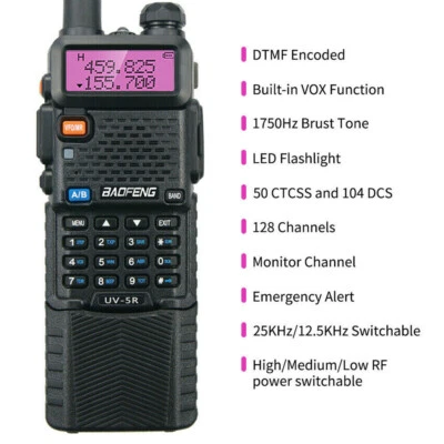  UV-5R Walkie Talkie Portable Ham Two Way Radio VHF UHF Walkie Talkie - Image 1 of 4