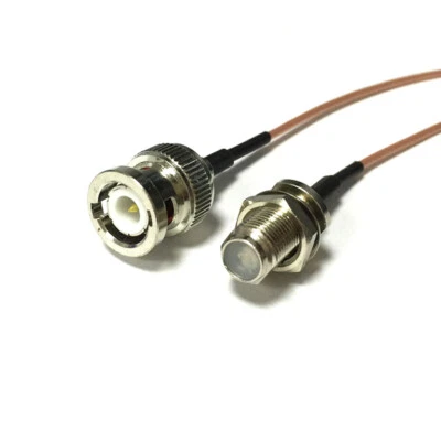 BNC male plug to F female jack RF pigtail cable RG178  15cm 6inch NEW - Image 1 of 4