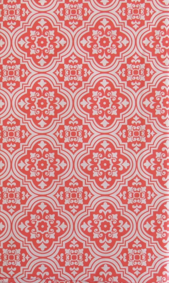 Floral Quatrefoil Damask Patten Vinyl Flannel Back Tablecloth Var Colors/Sizes - Image 1 of 1