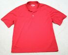 Red Polo Shirt Mens Short Sleeve Solid Mans XXL Polyester Jack Nicklaus 1-106