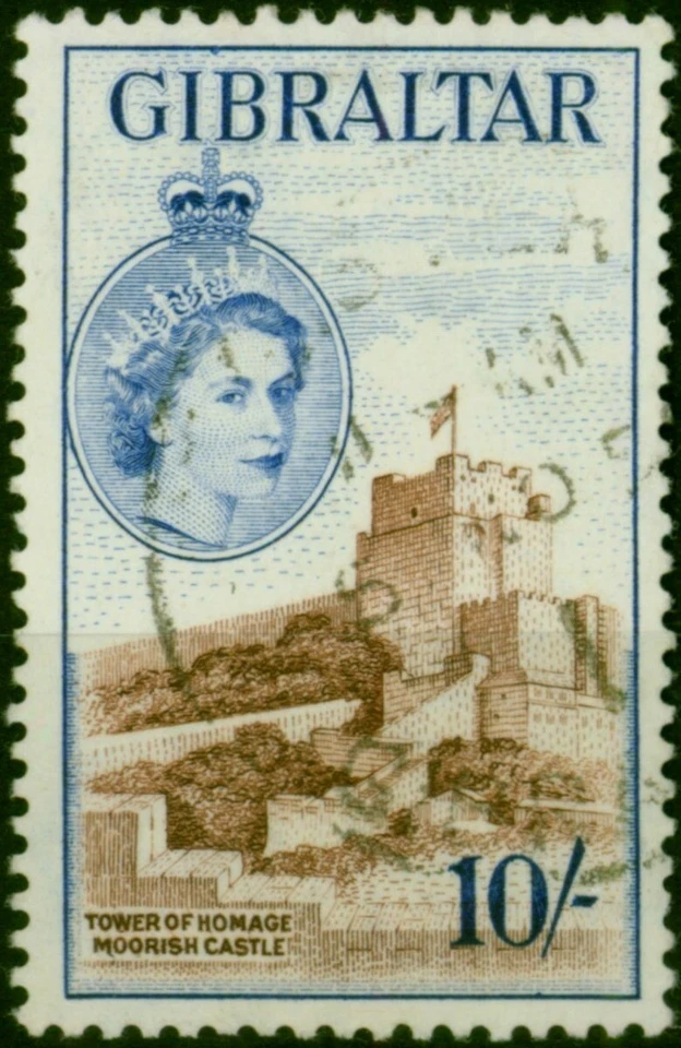 Gibraltar 1953 10s Tower of Homage SG157 Fine Used - Image 1 of 1