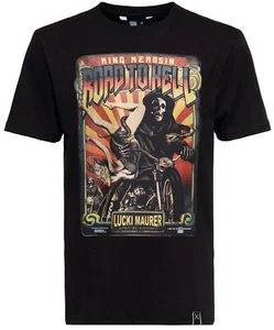 King Kerosin LUCKI MAURER Herren Road To Hell Motiv T-SHIRT Oberteil Rockabilly - Bild 1 von 4
