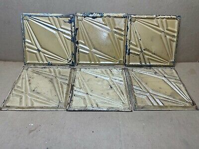 6pc Lot Of 11.5  X 11.5  Antique Ceiling Tin Vintage Reclaimed Salvage Art Craft • 34$