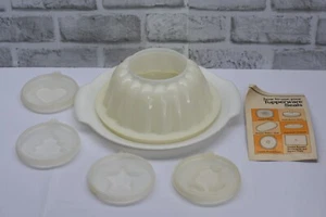 Vintage Tupperware Sheer Jello Mold 618 w/ 4 Design Seals & Tray 617 - Picture 1 of 6