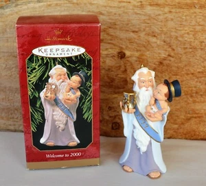 Y2K Hallmark Ornament Welcome to 2000 Father Time Baby New Year Dated 1999-2000 - Picture 1 of 12