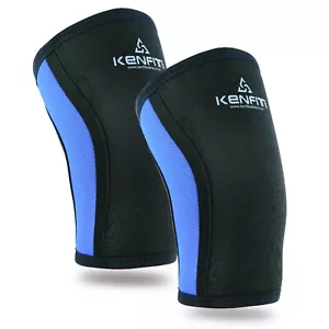 7mm Compression Knee Sleeves Neoprene Weightlifting and Fitness by KENFIT - Picture 1 of 7