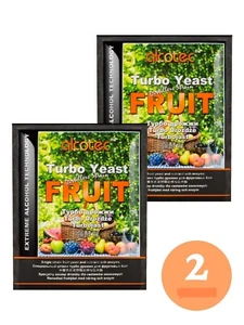 2X Alcotec Fruit Turbo Yeast CHEAPEST PRICE Home Brew 60g - Picture 1 of 2
