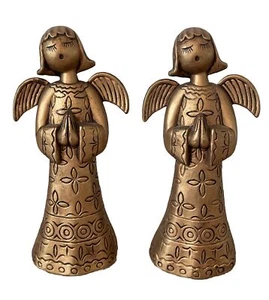 Vintage Mid Century Gold Color Christmas Angels Singing Tree Topper Or Standing - Imagen 1 de 5