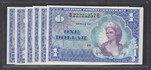 [UNC 6 Notes] MPC Series 661 $1 (1 Dollar) B22224257B~B22224262B [007-2] - Picture 1 of 2
