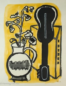 Vintage Fernand Leger Lithograph Vase et Mandoline Printed by Daniel Jacomet - Picture 1 of 8
