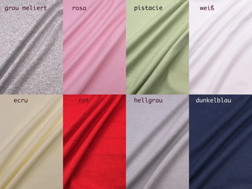 Bündchen Stoff Bündchenware uni nicht gerippt, 8 Farben Breite 100cm - Bild 1 von 1