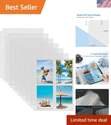 Fundas de fotos de carga superior transparente 3,5x5 - Paquete de 30 páginas de encuadernación para 240 fotos Foto 1 de 4