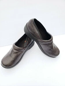 SafeT Step Clogs Slip ON'S Comfort Women's Brown with Design Size 7 - Picture 1 of 10