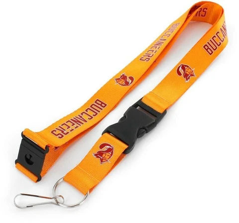 Tampa Bay Buccaneers Football NFL Retro Lanyard Key Ring Keychain w/ Safety Clip Cover