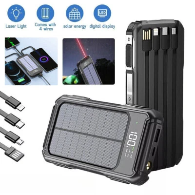 Solar Power Bank 20000mAh 4 USB Backup External Battery Charger for Cell Phone - Image 1 of 4