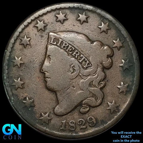 1829 Coronet Head Large Cent   #E5549 Cover