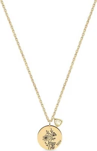 Dainty Personalized Flower Necklace | 14K Gold Plated | Birth Month Jewelry for - Picture 1 of 7