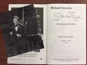MICHAEL FEINSTEIN SIGNED AIDS CONCERT PROGRAM, DAMIEN CENTER, 1998, INDIANAPOLIS - Picture 1 of 2