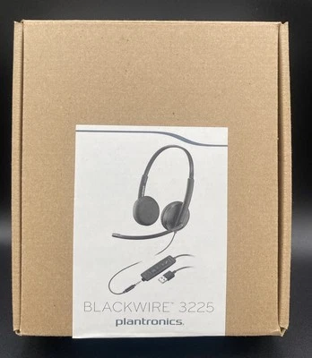 Plantronics C3225T USB-A Black Headband Wired Headsets-Noise Canceling-Carry Bag - Image 1 of 4