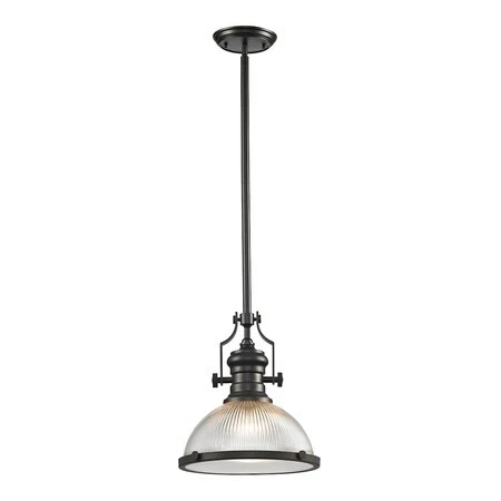 ELK LIGHTING 66533-1 Chadwick Colgante 1 Luz en Bronce Frotado al Aceite con Transparente Foto 1 de 1
