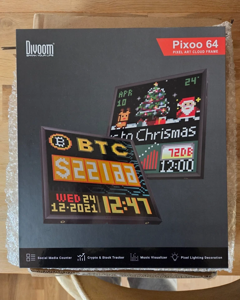 DIVOOM PIXOO 64 - LED Panel - WiFi Pixel Art Display Frame - Image 1 of 1